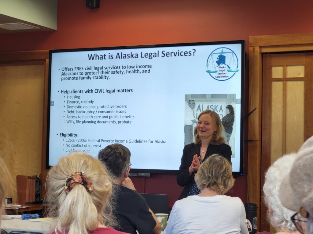 Heather, from Alaska Legal Services.